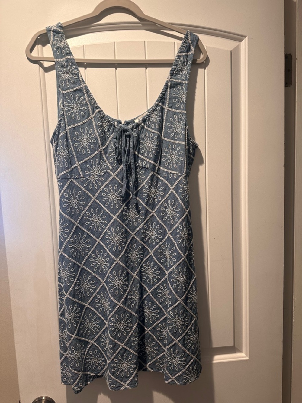 AE Blue Embroidered Tank Sundress